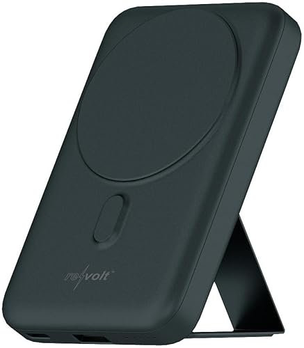 revolt Akku Powerbank: Magnetische Powerbank 10.000 mAh, für Qi & Ladegerät, 20 W, Ständer (Wireless, kabellos, Handy Ladestation)