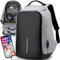 Retoo Mochila antirrobo, equipaje de mano, mochila escolar, mochila antirrobo, mochila impermeable, puerto de carga, USB, mochila de viaje, mochila de ciudad, compartimento para ordenador portátil,