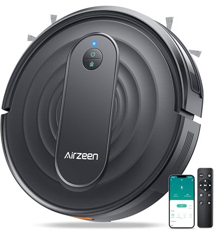 Airzeen Robot Aspirador con succión de 3000 Pa, ajustes de limpieza personalizados, aspiradora robótica autocargable, refuerzo de alfombras, aplicación, control remoto, ideal para pelo de mascotas,