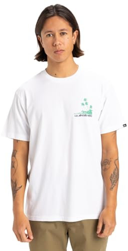 Quiksilver Palm Lines SS Camiseta, White, XS Hombre