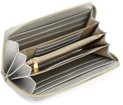 SENDEFN Geldbörse Damen Groß, Portemonnaie Leder mit RFID Schutz, Groß Kapazität Lang Geldbeutel Damen mit Abnehmbare Handschlaufe