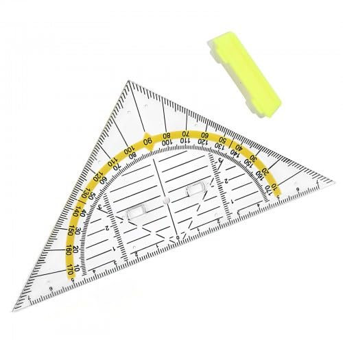 4 Zeichendreieck Winkelmesser und Geo Dreieck Set -Geodreieck mit Griff Grundschule,Transportables und Biegsames Geodreieck für Schule und Grundschule mit Griff