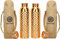34 Oz Pure Copper Water Bottle 1000 ml Ayurvedic Benefits Copper Bottle With Bag For Drinking Water Leak Proof Large Copper Flask Set of 2 Copper Water Vessel For Travel Gym, Yoga, Office - Pack Of 2