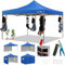 Hoteel Gazebo 3x3 Pieghevole Impermeabile Esterno Resistente, Gazebo da Giardino Robusto con 4 Pareti Laterali e Finestre con Zanzariera, Protezione UV 50+ per Feste, Festival, Campeggio, Blu