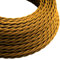 DC VOLTAGE 3 Core Electrical Cable 5 Meters / 16.4FT Braided Cable, Vintage Gold Rope Flex Cables Twisted Fabric Electrical Wire Cord for DIY Lamps Industrial Pendant Light Lighting Appliances (Gold)