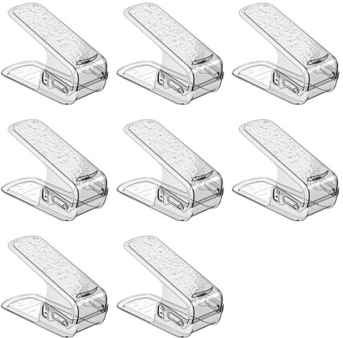 Dokeno 8 Piezas Organizador Zapatos, Organizador Sapatos, Soporte de Calzado de Altura Ajustable, Organizadores Ajustables de Zapatos, Zapatero Simple, Soporte de Calzado para Armario, Ahorra Espacio