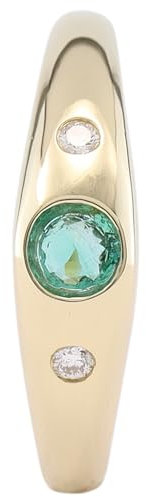 Miamar 1151492 Damen Ring 14 Karat (585) Gold grün Smaragd 17,2 mm Größe 54
