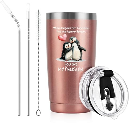 Livole Valentines Gifts for Her, Girlfriend, You are My Penguin, Wife Valentines Day Gifts, Birthday Gifts for Wife, Her, Romantic Gifts for Her, Girlfriend, 20oz 600ml Stainless Steel Travel Tumbler