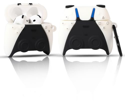 LEWOTE Funda protectora compatible con Apple Airpods 4 con llavero (PS Gamepad)