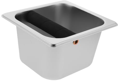 TIDTALEO Espresso Knock Box Stainless Steel Coffee Grounds Container Small Metal Used Coffee Ground Holder for Home Bar Accessories