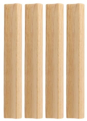 Allayu 4X Premium Oak Furniture Land Handles Set of 4 Wooden Cabinet Handles Kitchen Cupboard Handle 4pcs Wood Drawer Pulls, 160mm
