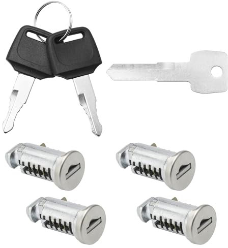 APOMOONS 4 Stück Schlosskerne für Thule, Sicherheitsschloss mit 2 Schlüssel und 1 Kontrollschlüssel, EIN-Schlüssel-System für Dachgepäckträger Dachboxen Querträger