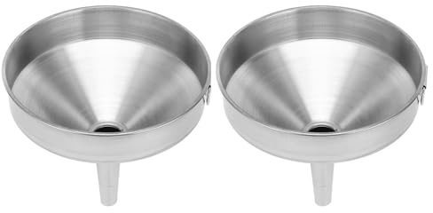 Stainless Steel Funnel, Large Food Grade Thickened Kitchen Funnel for Kitchen Use Filling Bottles Flask Cooking (2pcs 15cm)