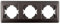 Cadre encastré horizontal en graphite, 3 éléments, idéal pour installations électriques et décoratives.