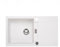 QLS Fregadero 76 x 44 cm con escurridor, sifón reversible, color blanco