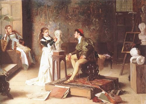 RZHRHJES Kunstwerk Bilder Leinwand Kunst Gemälde Leinwand Malerei Poster Die junge Bildhauerin von alexander rossi Wandbild für Heimdekoration 60x90cm