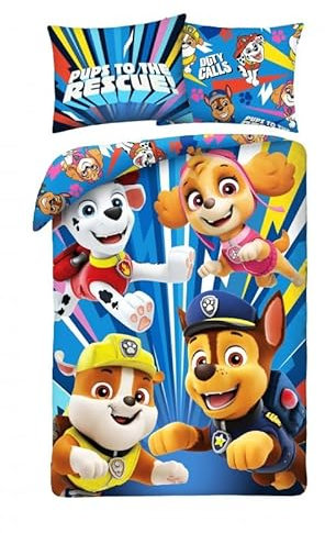Paw Patrol Bettwäsche 2 teiliges Set, Kinder, 140x200, 70x90. Sky, Marshall, Chase, Rubble