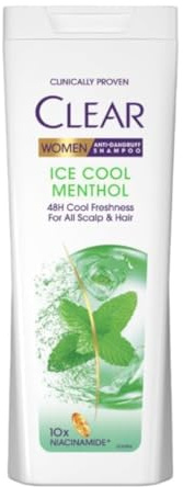 CLEAR Women Ice Cool Menthol Anti-Dandruff Shampoo 360 ml – Deep Cleansing Scalp Treatment with Cooling Menthol & Niacinamide for Up to 48 h Freshness, Flake Control & Healthy Hair PACK OF 4