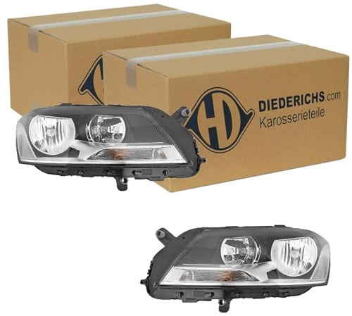 2x Diederichs Halogen Scheinwerfer links+rechts | 2248980 + 2248981 Kompatibel mit Passat Alltrack B7 Variant (365),Passat B7 (362),Passat B7 Variant (365)