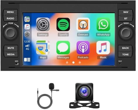 Android 14 Autoradio 2 Din für Ford Mondeo 2003-2006 mit Bildschirm Bluetooth Navi WiFi 7 Zoll IPS Touchscreen mit Wireless Carplay Android Auto Rückfahrkamera FM/RDS Mirror Link, 4+64G