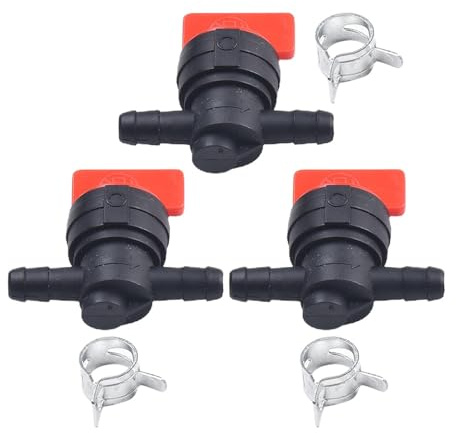 Lawnoval Absperrventil für Modelle 494768, 493960, 698183, 698181, 3er-Pack, rot und schwarz