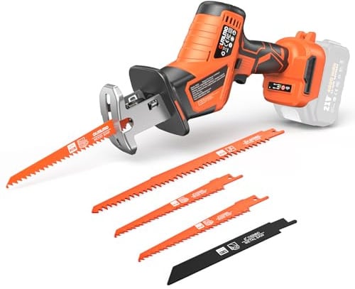 Scie alternative pour batterie Makita 18 V, moteur sans balais 3500 SPM, lampe LED, légère et maniable pour le bois, le métal et le plastique, pour les bricoleurs et les professionnels (Sans Batterie)