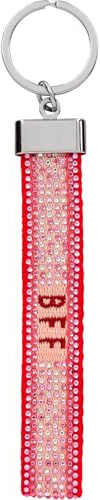 Depesche 0014196.064 Perfect Match - Schlüsselanhänger im bunten Design und der Aufschrift BFF, aus strapazierfähigem Stoff, Schlüsselring mit Botschaft, zum Verschenken