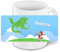 Tasse mit Namen Janosch und Ritter-Motiv mit Drache für Jungen | Namenstasse | Keramik-Tasse | Kinder-Tasse