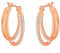 Philip Jones Rose Gold Plated Double Hoop Earrings Created with Zircondia® Crystals