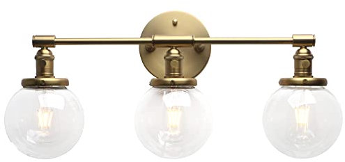 Phansthy 3 Kugeln Retro Design Klar Glas Modernes Wandbeleuchtung Wandleuchten Vintage Industrie Loft-Wandlampen Antik Deko Design Wandbeleuchtung Küchenwandleuchte(antike Farbe)