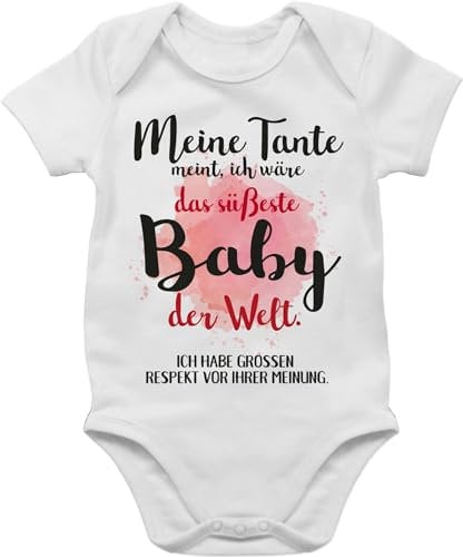 Body Junge Mädchen - Strampler & - Meine Tante meint, ich wäre das süßeste Baby der Welt. - 1/3 Monate - Weiß - babyparty geschenk babymode witzig sachen für neugeborene aunt bodys