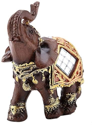 1pc Glück Reichtum Elefant Statue Skulptur Feng Shui Holzmaserung Home Desktop Dekoration (Small)