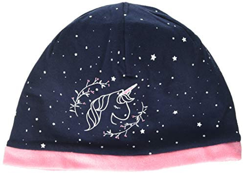 maximo Baby-Mädchen aus Jersey mit Einhorn Mütze, Blau (Navy/Ebloom 4864), (Herstellergröße: 49/51)