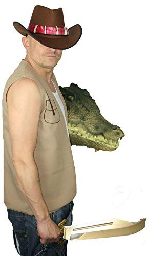 The Dragons Den Crocodile Mick Dundee Australian Fancy Dress Costume Hat & Waistcoat [Adults XXL]