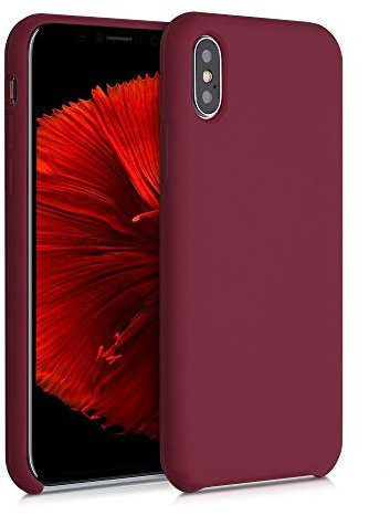 kwmobile Case Compatible with Apple iPhone X Case - TPU Silicone Phone Cover with Soft Finish - Rhubarb Red