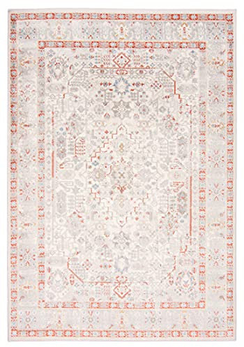 Carpeto Rugs Ethno Vintage Teppich - Kurzflor - Weich Teppich für Wohnzimmer, Schlafzimmer, Esszimmer - ÖKO-TEX Wohnzimmerteppich - Teppiche - Creme Lachsfarben - 200 x 300 cm