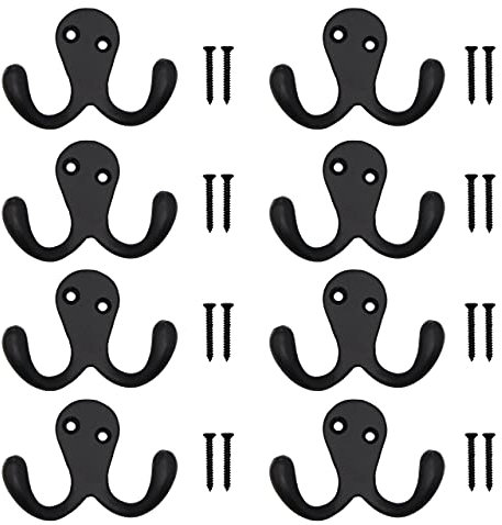 EAI Twin Robe Hook Matt Black - Pack of (8)