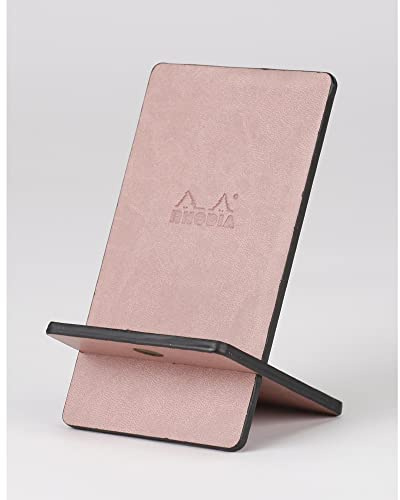 Rhodia 194415C - Handyständer Rhodiarama, elegant aus italienischem Kunstleder, 13x8x8,5 cm, Rosenholz, 1 Stück