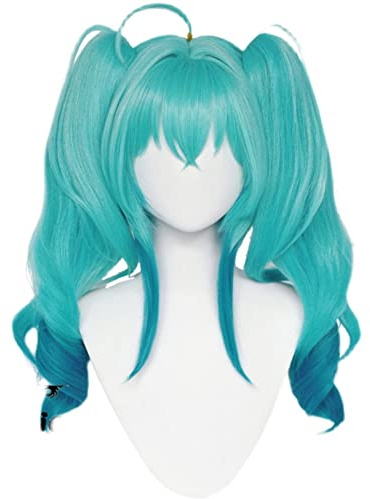 Anime Miku kleiner Teufel Cosplay Perücke Clip auf 55 cm langen Pferdeschwänzen (Miku Little Devil)
