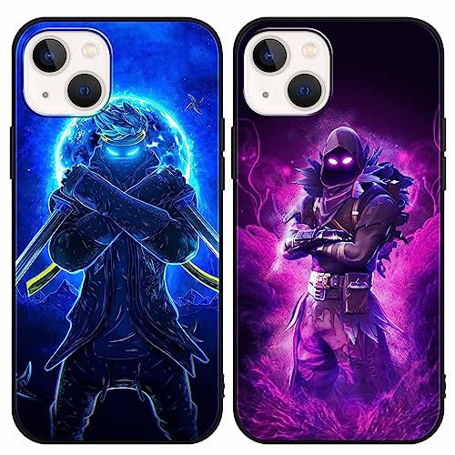 nurkorki [2 Pezzi Cover Per Apple iPhone 13 6,1”, Custodia con Disegni Pattern Ultra Slim Silicone Morbido Antiurto Bumper Phone Case Protettiva per iPhone 13, 02