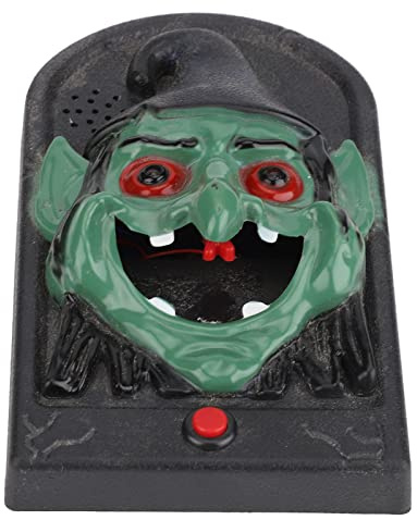 AXOC Gruselige Türklingel, herausstehende Zunge, Innen- und Außendekoration, einfache Verwendung für Spukhaus, Fluchtraum, Halloween-Türklingel-Dekoration: Hexenform