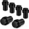 Door Stoppers 6 Pack, 65mm Black Door Stop Floor Mounted Stainless Steel Heavy Duty Doorstops for Wall Floor Mount Modern Door Stop Holder with Thick Rubber Bumper, Cylindrical