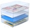 4-stöckige Ablagekorb für A4, Dokumentenablage aus PET Kunststoff, Briefkorb, Briefablage Organizer (Transparente)