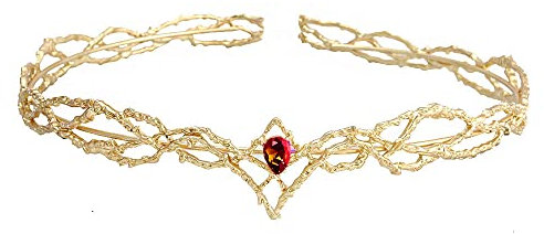 Krone Kristalle Tiaras Haarband Brautkronen Prinzessin König Stirnband Für Geburtstag Hochzeit Halloween Kostüm Party (Gold Rot)