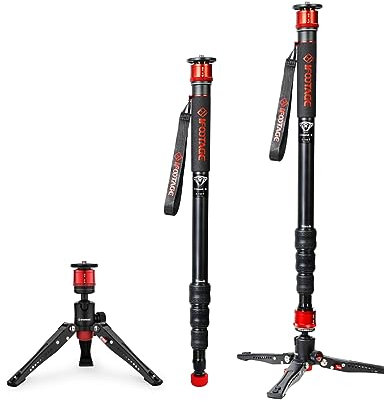 IFOOTAGE Cobra 3 Camera Monopod A180T, Aluminum Lightweight Travel Monopod with Feet, Compatible with Sony Canon Nikon DSLR Cameras, Payload 17.64 lbs