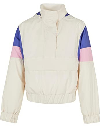 Urban Classics Mädchen Jacke Girls Light 3-Tone Pull Over Jacket whitesand/purpleday/girlypink 134/140