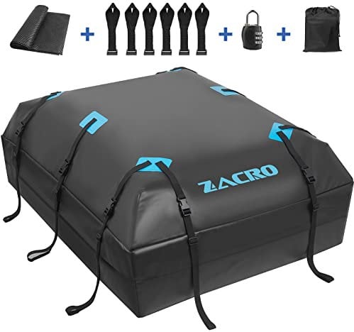 Zacro Rooftop Cargo Carrier, Sac de Toit étanche de 20 Pieds Cubes pour Toutes Les Voitures avec/sans Porte-Bagages, Sac de Toit en PVC 500D Robuste avec Tapis Antidérapant