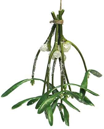 artplants.de Deko Bund Weißbeerige Mistel NUORAN, Früchte, grün, 15 cm | gefroren - Kunstblumen Strauß
