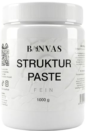 BANVAS Strukturpaste Fein 1 kg - Ideal für Acrylmalerei auf Leinwand - Premium Spachtelmasse für den Künstlerbedarf