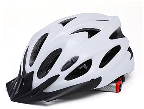 Fahrradhelm für Erwachsene, Verstellbarer PC-EPS-Fahrradhelm für Männer und Frauen, Leichter, Atmungsaktiver Fahrradhelm für Erwachsene für Mountain Road Biker, Passform 58–63 cm(Weiss)